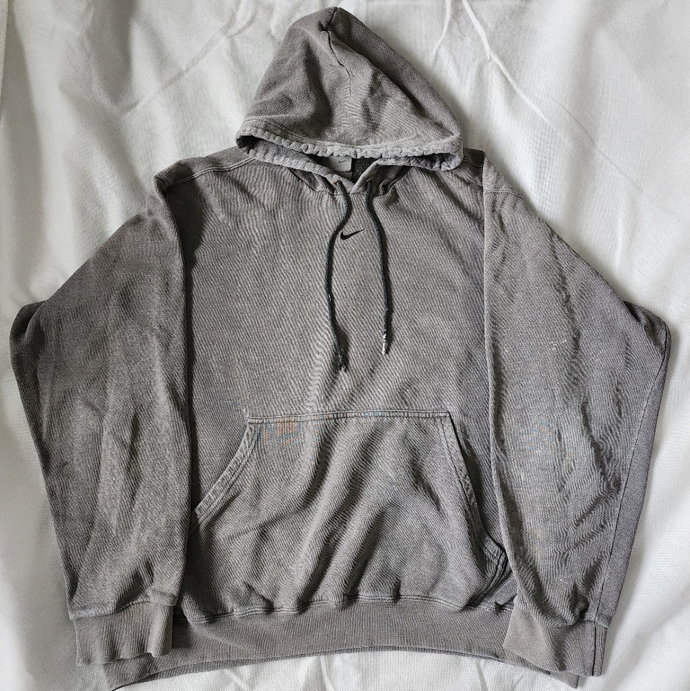 Vintage Y2K Nike Mens Center Swoosh Hoodie Distressed